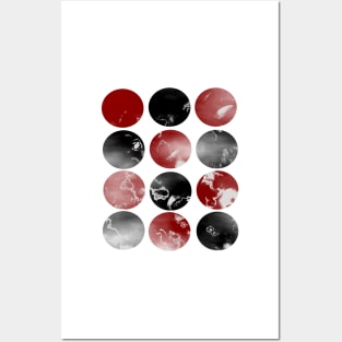 Abstract Round Red / Black Posters and Art